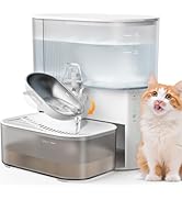 Wireless Cat Water Fountain No Filters, Wastewater Separation, FEELNEEDY Stainless Steel Bowl, 3....