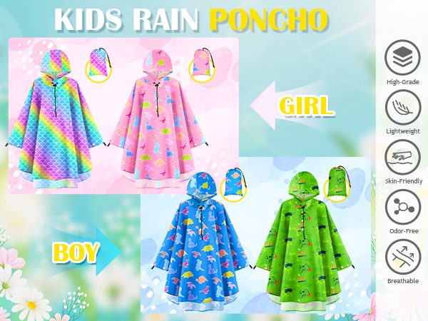 Kids Rain Poncho
