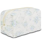AMZMA Quilted Makeup Pouch,Cotton Puffy Makeup Bag, Coquette Cosmetic Bag for Women and Girls, Ae...