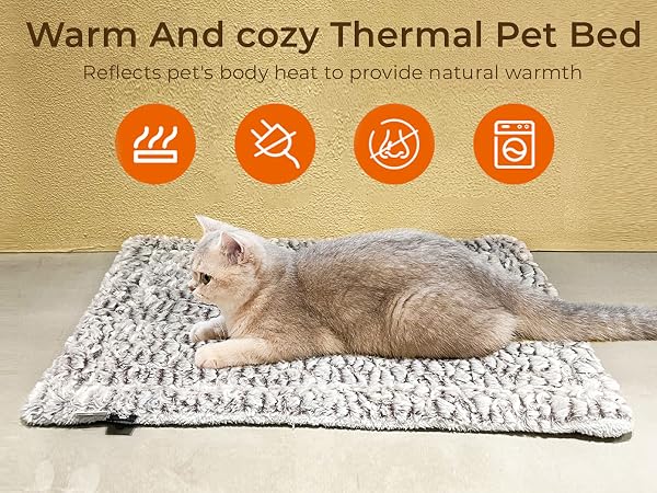 self warming heating cat bed pad mat