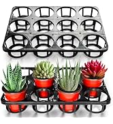 RooTrimmer 12 Cell Round Nursery Pots Tray, Plant Pot Shuttle Carry Holder and Trays for 4 inch R...