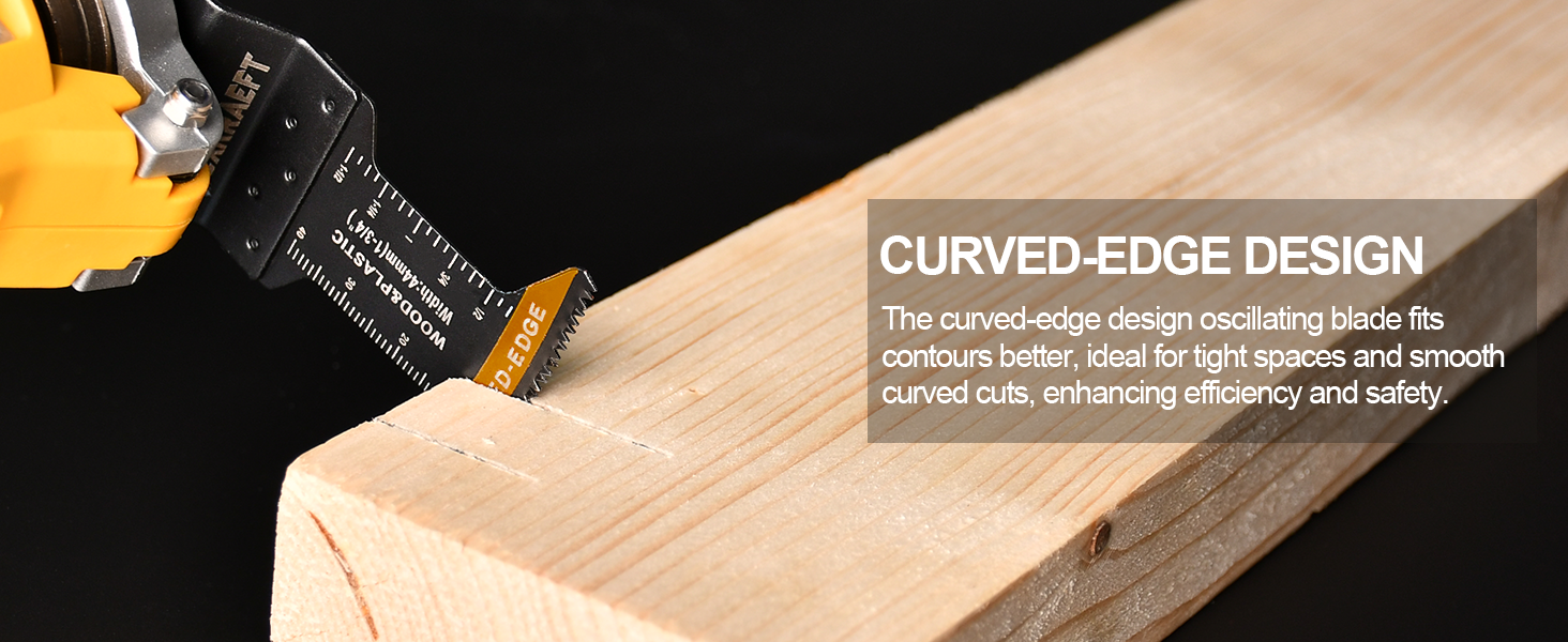 Curved-Edge Oscillating Tool Blade