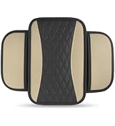 CouTunp Car Center Console Cover, Upgraded Patchwork Leather Arm Rest Cover with Side Storage Poc...