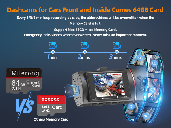 dashcam front and inside camera