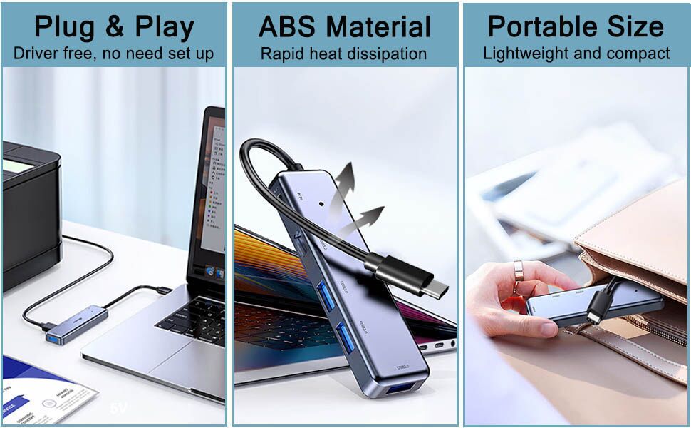 usb c hub with usb c power data port