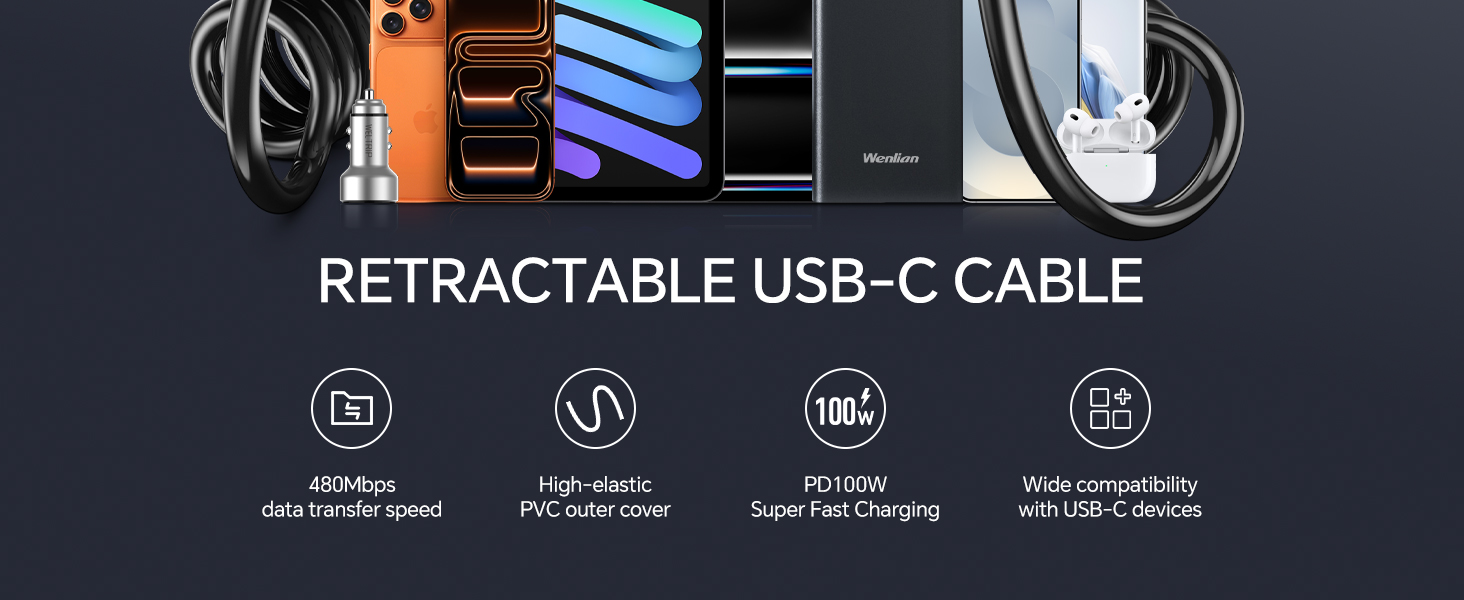 USB C Colied Cable