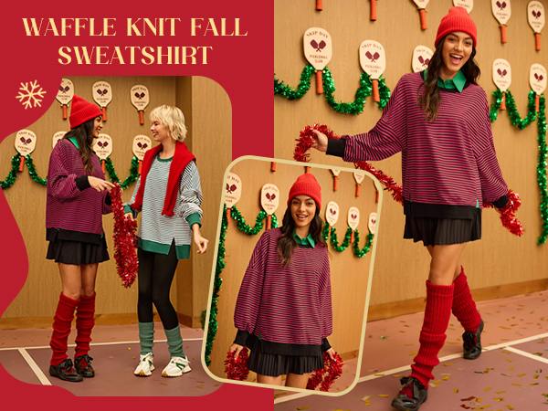 Fisoew Women's Fall Oversized Sweatshirt