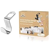 ZEDODIER Metal Clothes Hanger Connector Hooks, 20 Pack Super Sturdy Hanger Extender Hooks, Effici...