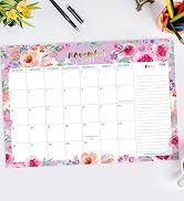 calendar, floral, watercolor, colorful, girly, for women, wall, desk