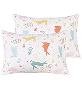 NTBAY Natural Cotton Jersey Knit Toddler Pillowcases, 2 Pack Soft and Breathable 220 GSM Travel P...