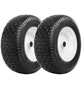 Taifa 16 Inch 2 PCS Solid Flat Free Replacement Tires and Wheels 6.50-8 with 3/4'' Axle Bore Hole...