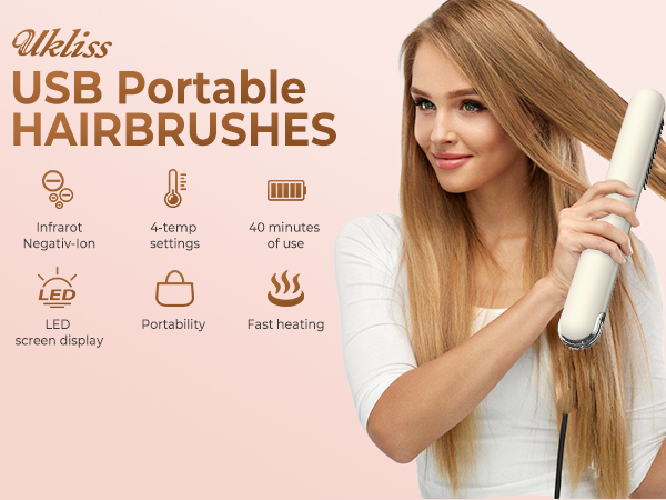 Cordless Hair Straightener Brush