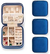 ZPROW Plush Velvet Travel Jewelry Case, Travel Jewelry Organizer, Jewelry Travel Case