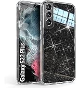 KIOMY Samsung Galaxy S22 Plus 5G Case Diamond Clear with Luxury Glitter Design for Girls Women Hy...