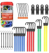 Axelord 30 Piece Premium Bungee Cords Assortment Jar with Various Sizes Rope : 10", 18", 24", 32"...