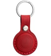 KEEPO LINK GPS Tracker Leather Compatible with AirTag Keychain Holder, Protective Case Cover Leat...