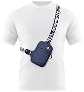 Peicees Mini Crossbody Sling Bag Chest Bag Dual Pocket Water Resistant Fanny Pack Running Phone H...