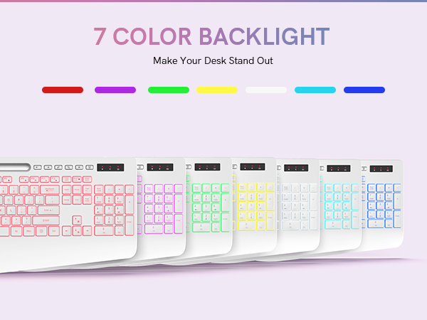 7 color backlit wireless keybaord