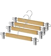 Whitmor Grade A Wood Clip Skirt Hanger (Set of 4) Brown