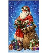 LEIWEIHOPE Christmas Kitchen Towels – Classic Santa Claus Dish Towel with Gift Bag & Snowy Night,...
