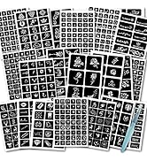 Koogel 524 PCS Semi Permanent Tattoo, 20 Sheets Henna Women Tattoo Stencil Temporary Tattoo Stick...