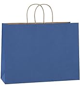 BagDream 25 Pack 16x6x12 Inches Kraft Paper Bags with Handles Navy Blue Paper Gift Shopping Bags ...