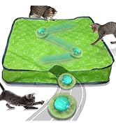 Waaiio Interactive Cat Toys for Indoor Cats,Automatic Moving Cat Ball in Pouch,Chirping Stimulati...