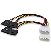 XANHAM 2-Pack 7.8 Inch 4 Pin Molex to SATA Splitter Power Cable, IDE 4Pin Male to SATA 15 Pin Fem...