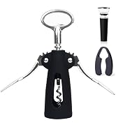 QONYFONE Wing Corkscrew Wine Opener, Premium Zinc Alloy Manual Bottle Opener, Heavy Duty Multifun...