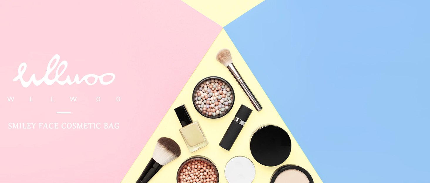 smiley face makeup bag