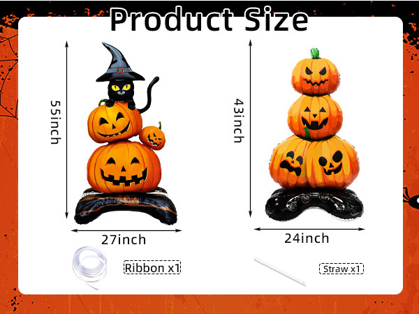 2 Pieces Large Halloween Pumpkin Foil Balloons