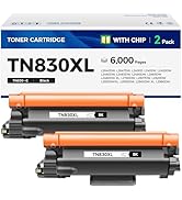 TN830XL Toner Cartridge High Yield Black 2-Pack Replacement for Brother TN830XL TN830 XL Compatib...