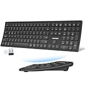 TECKNET Bluetooth Wireless Rechargeable Keyboard, Multi Device Free Switching (BT5.0+2.4G+Wired),...