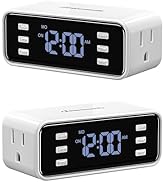 DEWENWILS 2 Pack 7 Day Heavy Duty Timer, Dual Outlet Digital Timer, 3 Prong Programmable Plug in ...