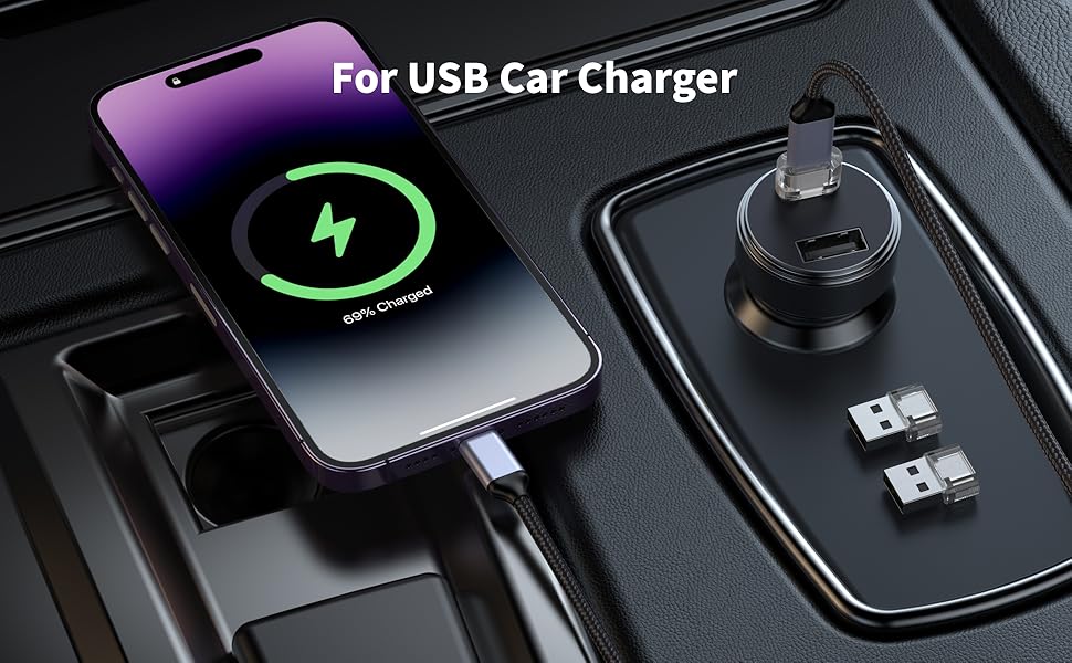 usb-a to usb-c adapter for usb car charger