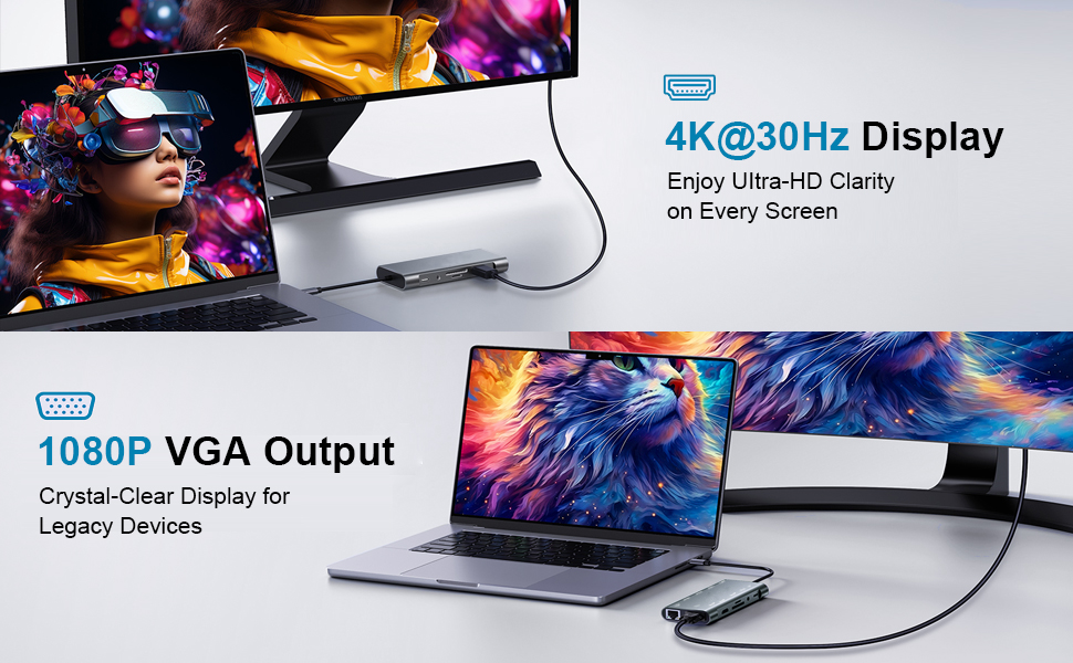 11 in 1 USB C Docking Station with 4K HDMI