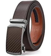 SKiporty Mens Belt,Ratchet Belts for Men Leather 1 3/8'' Adjustable for Dress Jeans,Comfort Trim ...