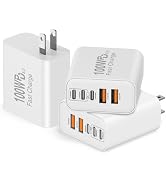 QZIIW USB C Wall Fast Charger Block, 100W 5-Port Type C Fast Charging Block 3 Pack-PD Power Charg...