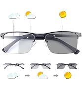 MIRYEA Transition Photochromic Progressive Multifocus Reading Sunglasses UV Protection Sun Reader...