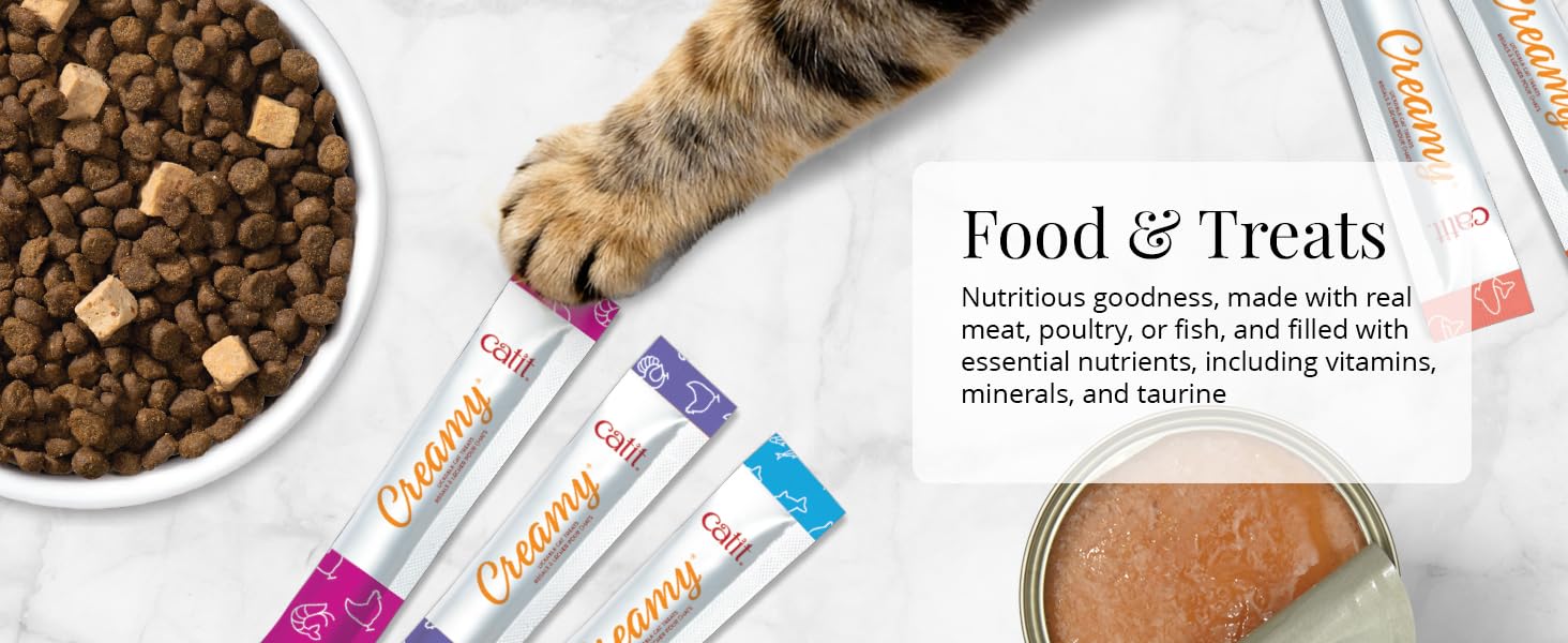 Nutritious goodness, made with real meat, poultry, or fish