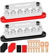 RVBOATPAT 600A Power Distribution Block 12V Bus Bar 6 x 3/8" (M10) Terminal Studs 12 Volt Battery...