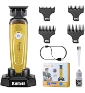 KEMEI 90-5 Cordless Hair & Beard Trimmer Zero-Gap Trimmer for Barbers | 7500 RPM Motor; Flexible ...