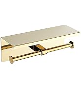 Toilet Paper Holder - Stainless Steel Toilet Paper Roll Holder with Shelf Wall Mounted for Bathro...