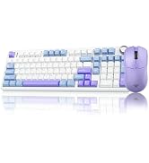 AULA Wireless Keyboard and Mouse Combo, F99 Pro Mechanical Keyboards with Knob,Tri-Mode Hot Swapp...