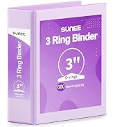 SUNEE 3 Ring Binder 3 Inch 1 Pack, Clear View Binder Three Ring PVC-Free (Fit 8.5x11 Inches) for ...