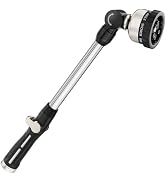 FANHAO 16-Inch Metal Watering Wand, Heavy Duty Garden Hose Wand with 9 Spray Patterns, 180° Rotat...