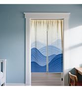 CHGCRAFT Ocean and Mountain Door Curtain for Doorway Japanese Style Doorway Curtain Wave Pattern ...