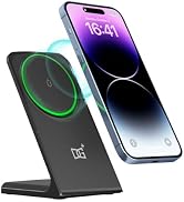 DGPLUS for Apple MagSafe Charger Stand, Magnetic 15W Qi Wireless Charging Dock Compatible with iP...