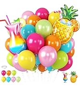 Rainbow Balloons, Pineapple Tropical Drink Foil Balloons, 12 Inch Teal Pearl Pink Green Hot Pink ...