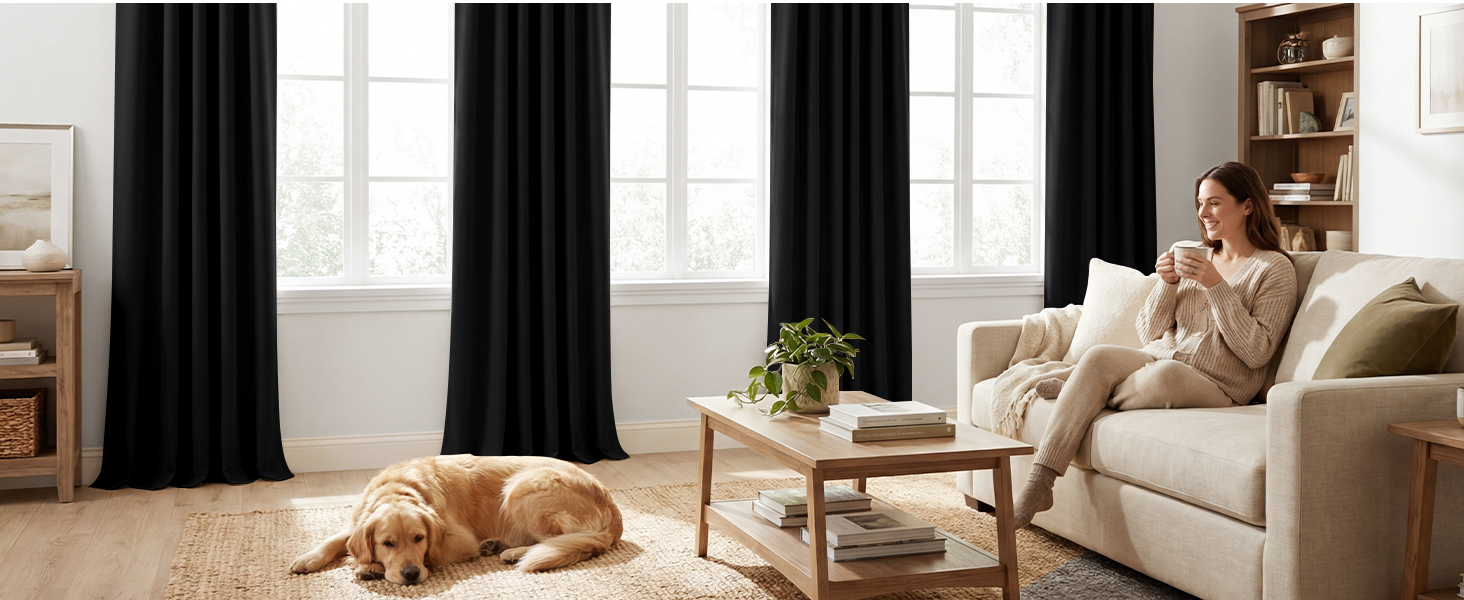 Atmospheric blackout curtains